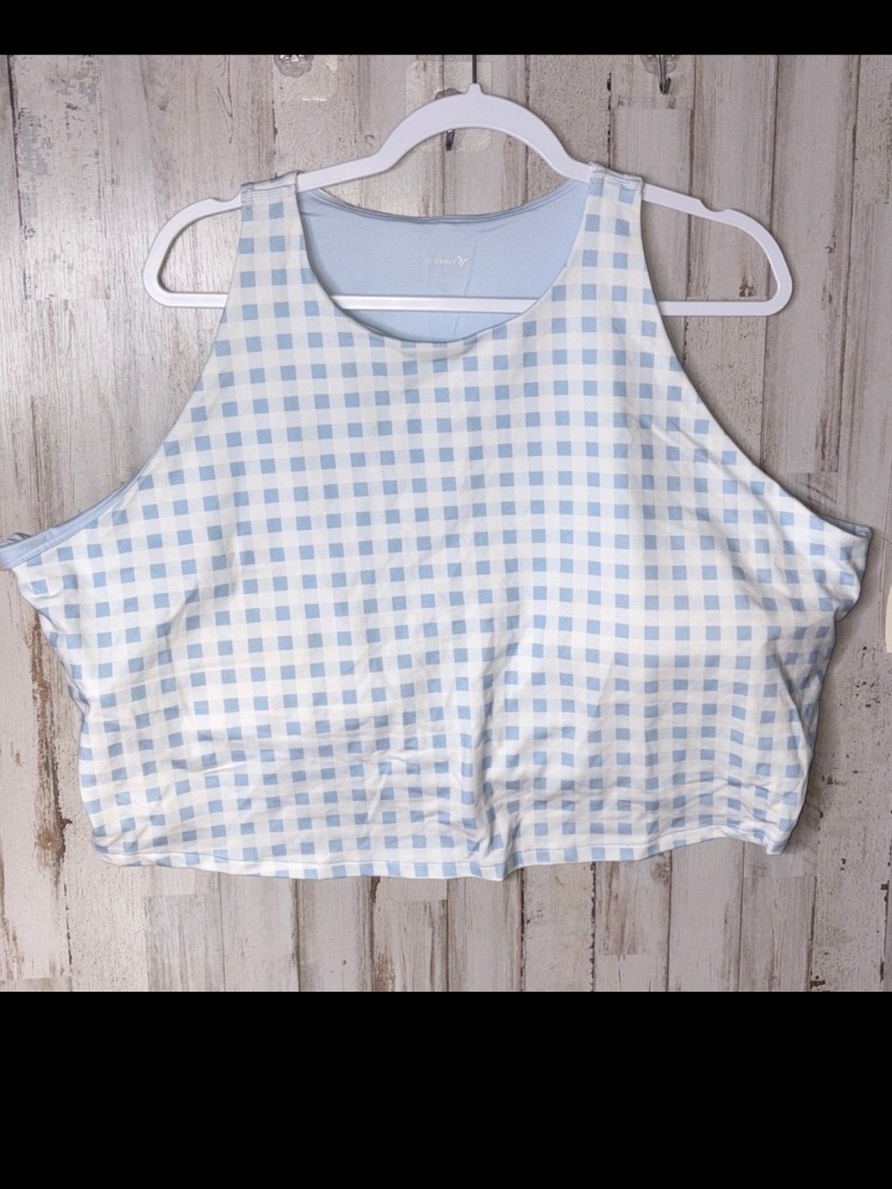 Old Navy Blue and White Checkered Bra Size 4X